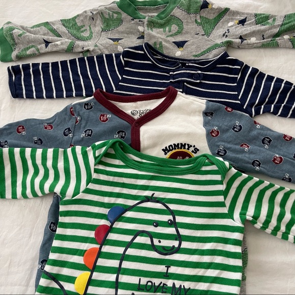 Set of 9 One Piece Pajamas for New Born Baby Boy - Picture 2 of 5
